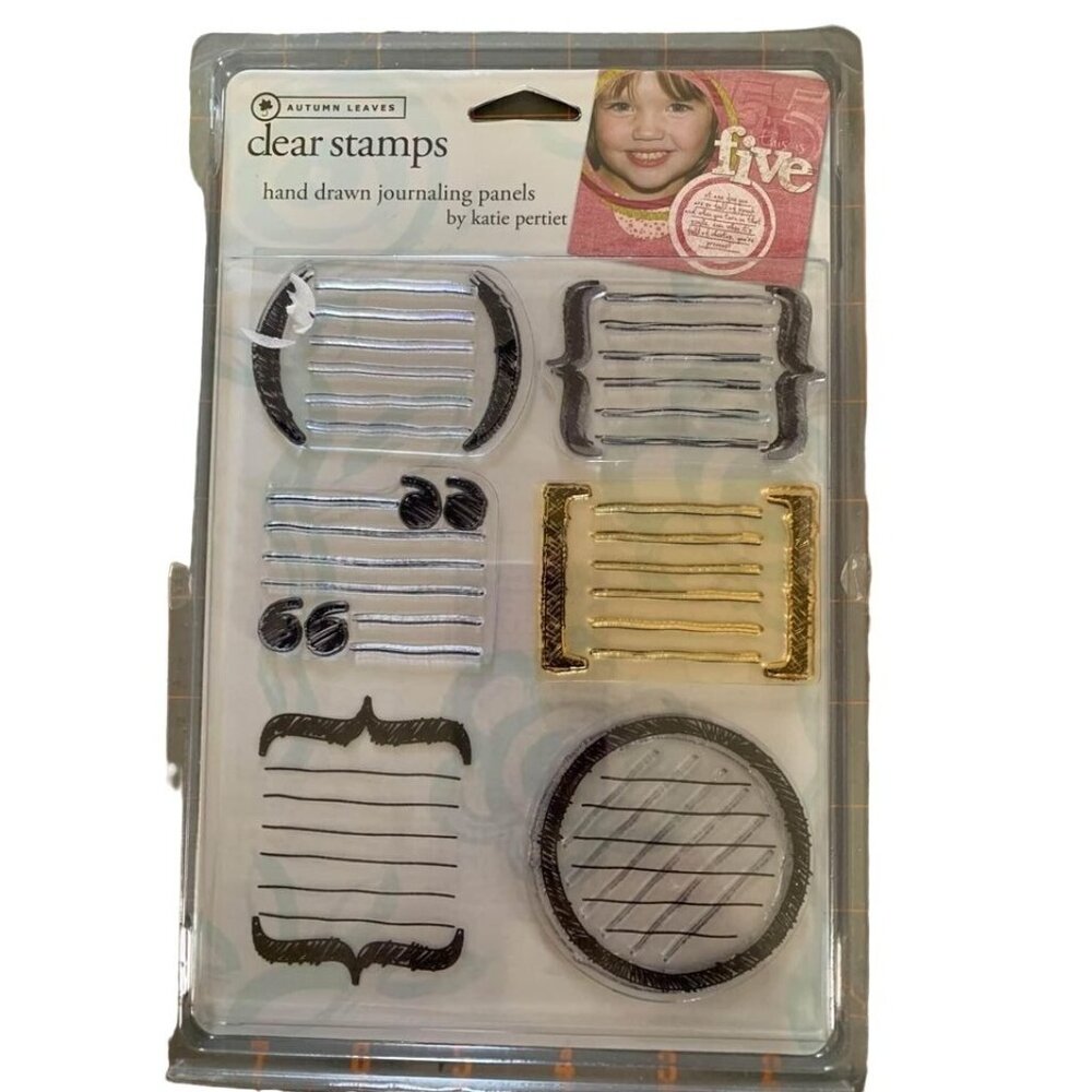 Autumn Leaves Hand Drawn Journaling Panel Clear Stamps By Katie Pertiet New